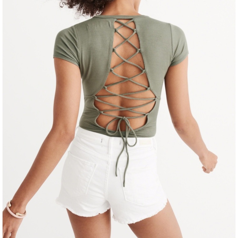 Lace up black bodysuit *different color than pic